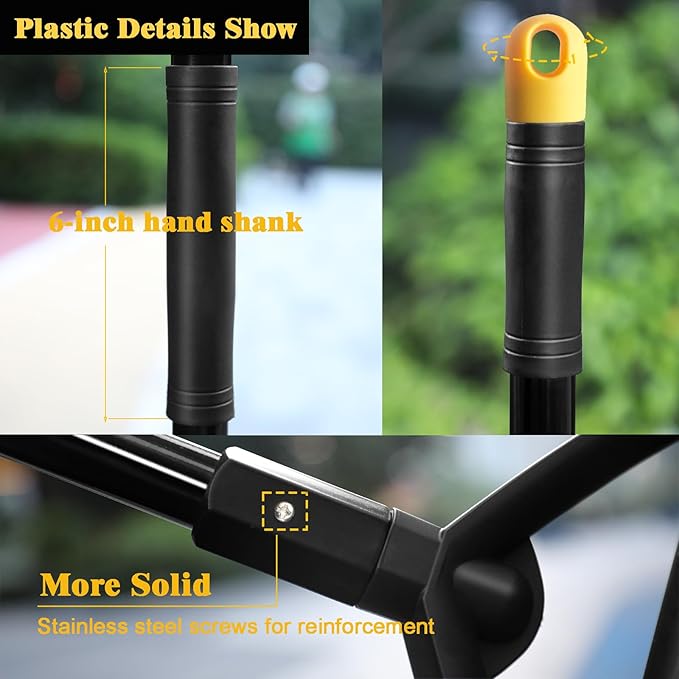 PUTNATRUE Heavy Duty Commercial Broom, 3 Pack Upgraded Angle Brooms for Sweeping Outdoor and Indoor, Perfect Black Brooms of House, Kitchen, Garage, Courtyard, Concrete