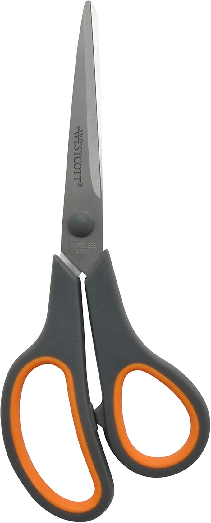 Westcott 8" Straight Stainless Steel Soft Handle Scissors, Assorted Colors, Pack of 3