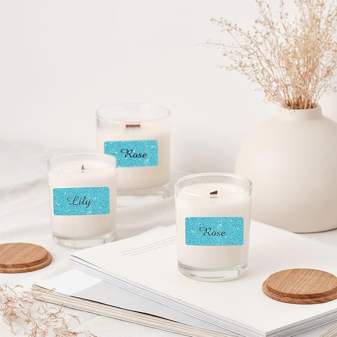 2"x1" Holographic Thermal Labels Stickers, Glitter Direct Thermal Printer Labels, Waterproof Self-Adhesive Address Shipping Label Stickers, 300 Sheet/ 1 Roll, Holographic Shiny Blue