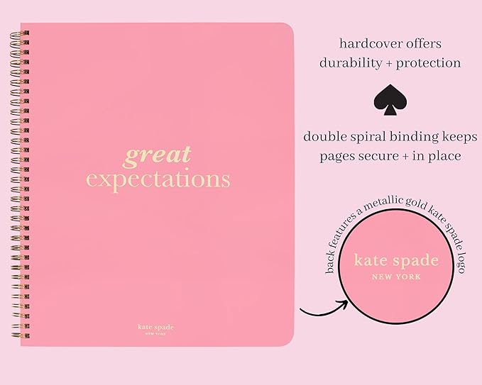 Kate Spade New York Large College Ruled Notebook, 11" x 9.5" Spiral Notebook with 160 Pages