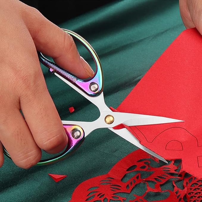 4.5" All Stainless Steel Embroidery Scissors for Sewing, Small Sharp Scissors Craft Shear for DIY Art Work Handicrafts Needlework Tool and Daily Use Colorful