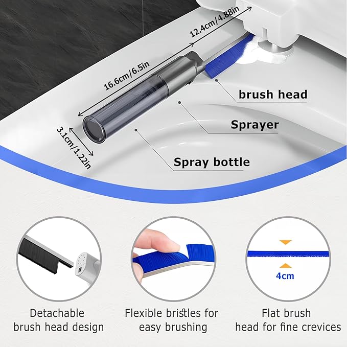 Crevice Cleaning Brush, 2025 New Crevice Cleaning Scrub Brush, Multi-purpose Grout Brush for Bathroom, Durable Sink Cleaning Tool for Kitchen, Portable Toilet Cleaning Brush for Home Users (White-1pc)