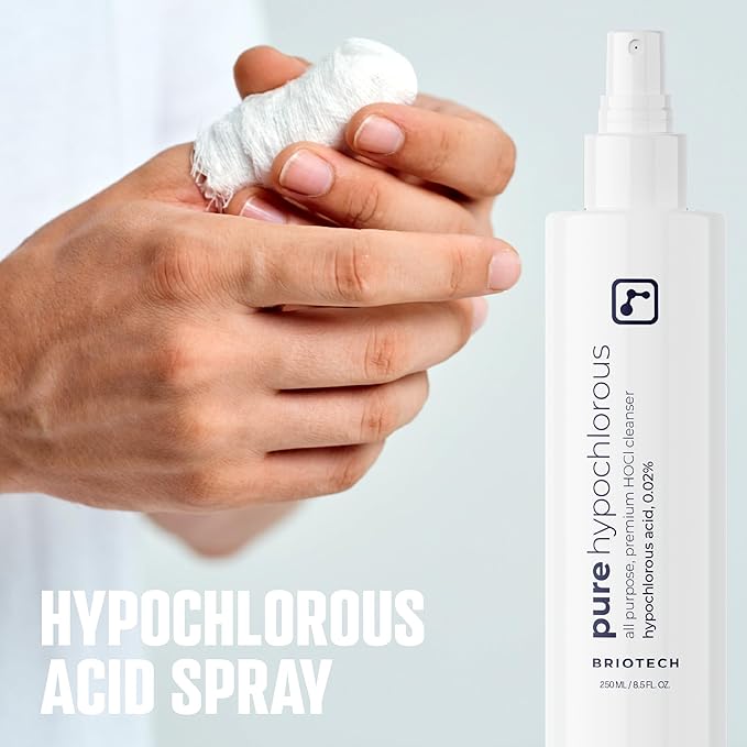 BRIOTECH Pure Hypochlorous Acid Spray and Cleanser, Original Premium HOCl Topical Solution, Multi-Purpose Cleaner, Family Approved & Pet Friendly, 4 fl oz