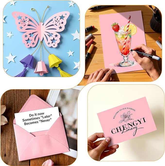 Pink Cardstock 8.5 x 11, Colored Cardstock Paper, Printer Paper, 40 Sheets Pink Card Stock for Birthday, Invitations, Art, Drawing, Menus, DIY Cards, Tags, Crafts Certificates, Party, Decoration