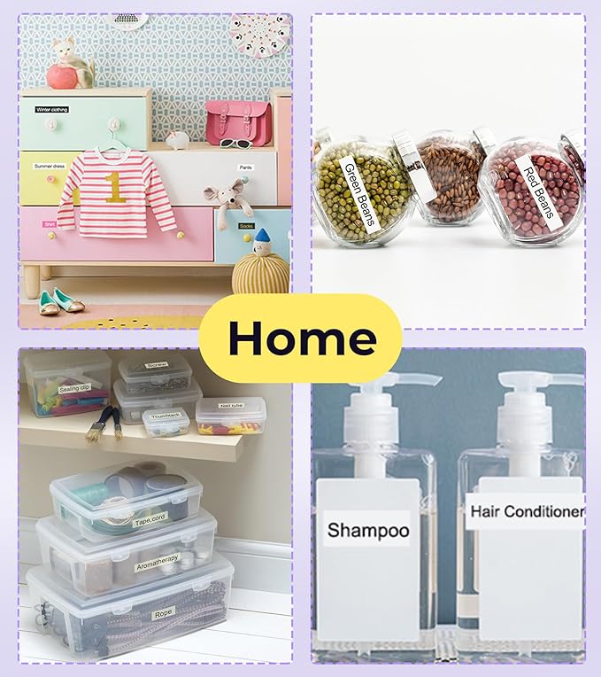 Vixic Label Maker Machine with Tapes, D210S Portable Label Maker, Label Machine with USB-C to Stay Powered, Labeler Features Chain Print to Reduce Label Wastes for Home Kids Items Office Organization