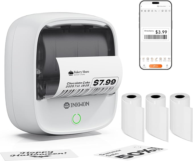 B21 Label Maker Machine with 3 Tapes, 2-Inch Wide Waterproof Tape, Bluetooth Portable Label Maker for Small Business, Office, Home, School Organization