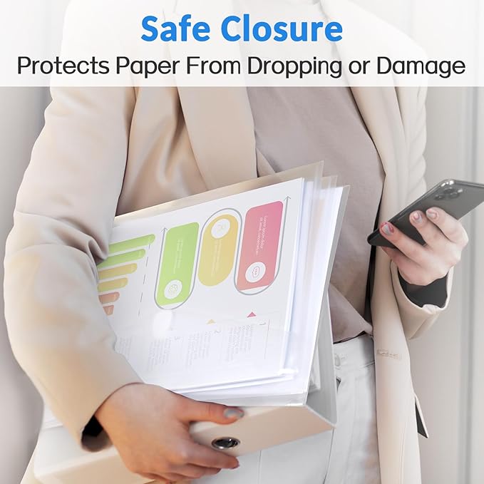 Sooez 20 Pack Plastic Envelopes File Folders, Rainforced Clear Folder Important Document Organizer, A4 Letter Size Bill Receipt Paper Holder Organizer Folder with Closure for School Office