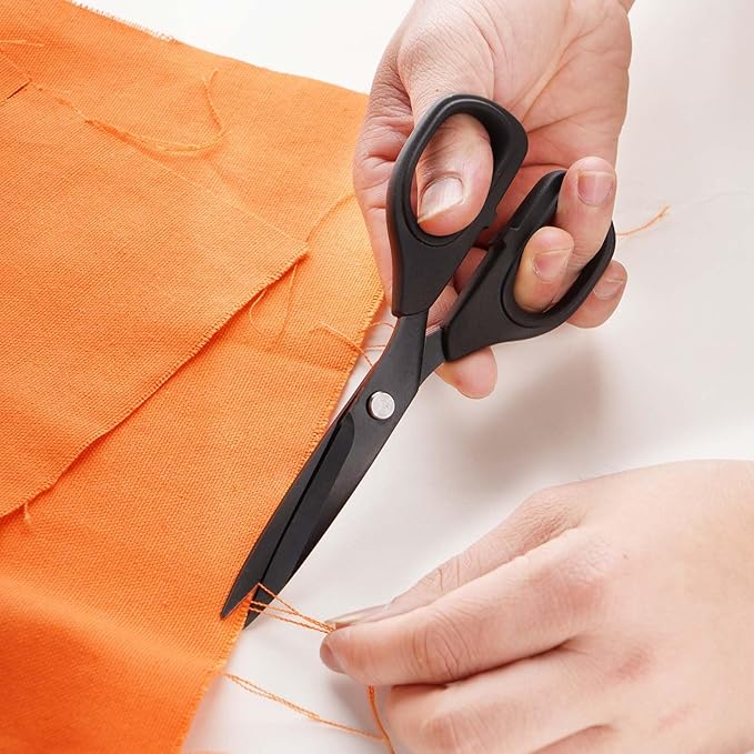 Premium Proseries Sewing Fabric Scissors Bundle (10"/9"/6"), Black Office Scissors All Purpose, Sharp Titanium Coated Blade, Comfort Grip Soft Handles for Diy Craft, Paper, Art, School, Home