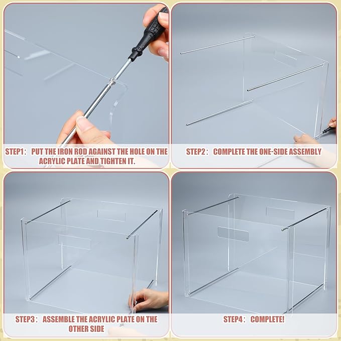 24 Hanging File Folder with Acrylic Organizer for Letter/a4 Size Desktop Clear File Storage Box with Handles for Home Work Office Use(Macaroon,Classic)