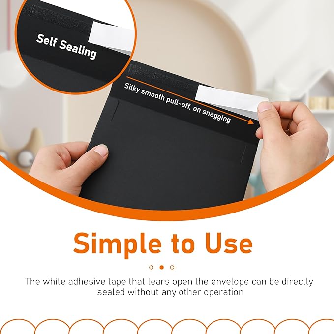 100 packs Black Note Cards and Envelopes 4 x 6 Blank 300GSM Heavy Folded Cardstock and Printable A4 Envelopes Self Seal for DIY Invitations, Greeting Cards, Baby Shower, Mailing, Wedding