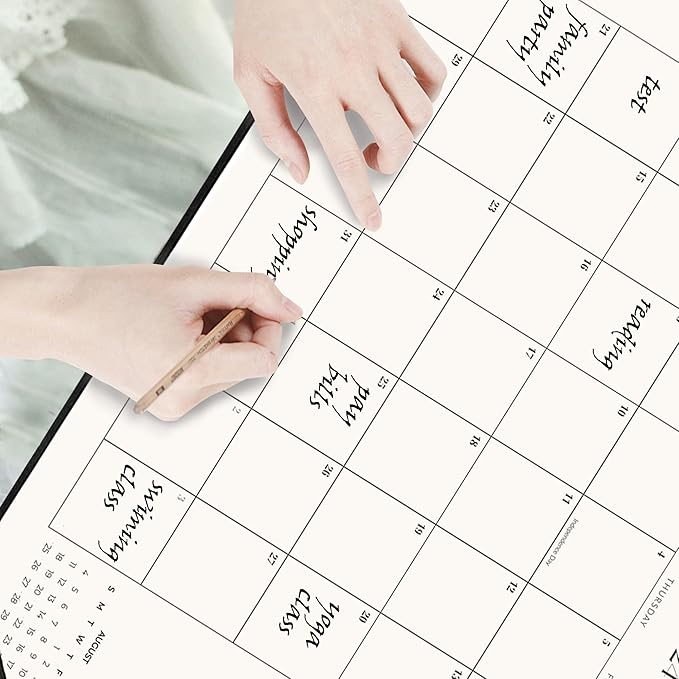 Large Desk Calendar 2025-2026 with Desk Mat, Desktop Calendar 18 Monthly Runs From July 2025 to December 2026, Desk Pad Calendar 22 x 17 Inch Perfect for Planning, Organizing, and Scheduling Your Life (Black)