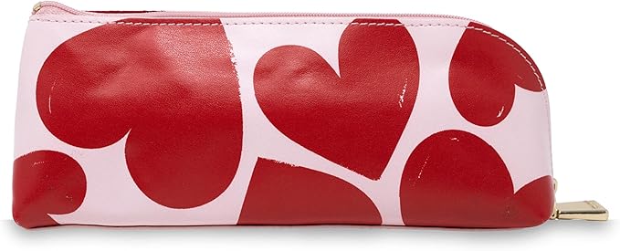 kate spade new york Pen and Pencil Case with Office Supplies, Zip Pouch Includes 2 Pencils, Sharpener, Eraser, and Ruler, Sweet Hearts