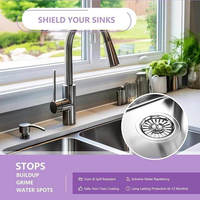 Ceramic Coating Spray for Kitchen Appliances & Stainless Steel – Fingerprint Resistant Cleaner & Sealer for Sinks, Fridges, Stoves – Easy Cleaning & Long-Lasting Multi-Surface Shine 17.32oz