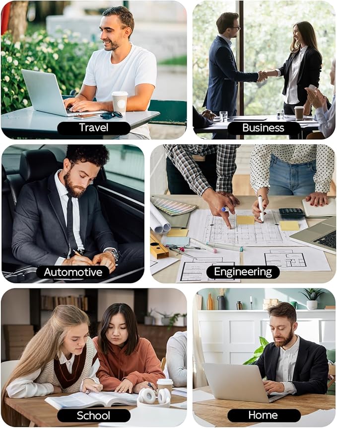 Portable Printers Wireless for Travel, Bluetooth Inkless Thermal Printer Support 8.5" X 11" US Letter, Mobile Printer for Phone Laptop, with Case and 4 Rolls Thermal Paper Kit, for Home Office Receipt