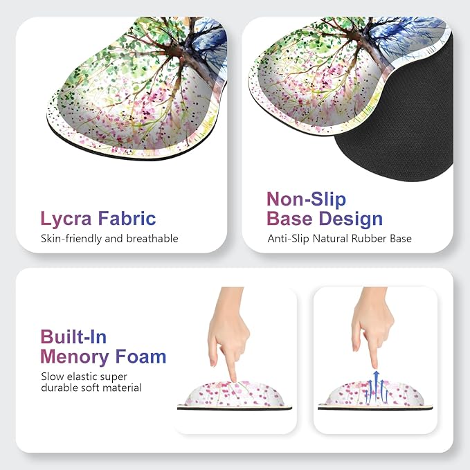 Desk Mat Gaming Mouse Pad, Cute Desk Matt Keyboard Wrist Rest for Desktop, Anti-Slip Big Mousepad Stitched Edges, XXL Large Mouse Pad with Wrist Support for Home Office Computer I Tree of Life