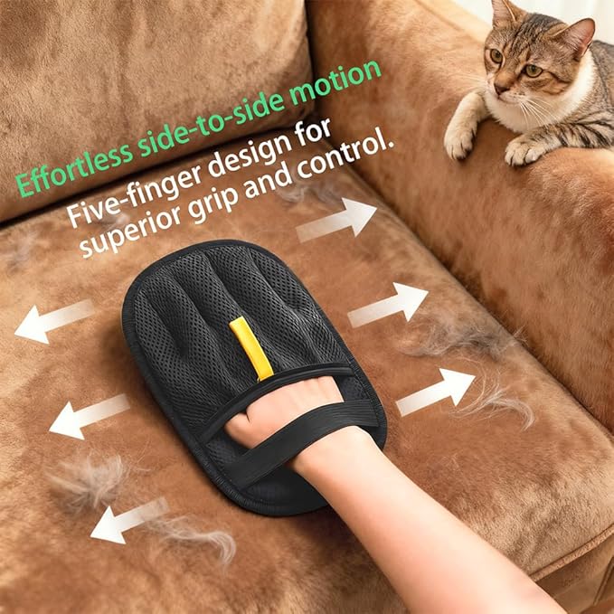 Froenza Pet Hair Remover Glove for Dogs & Cats, Electrostatic Fabric Hair Removal Mitt for Sofa, Couch, Bedding, Carpet & Car Interior, Reusable Furniture & Upholstery Cleaning Tool
