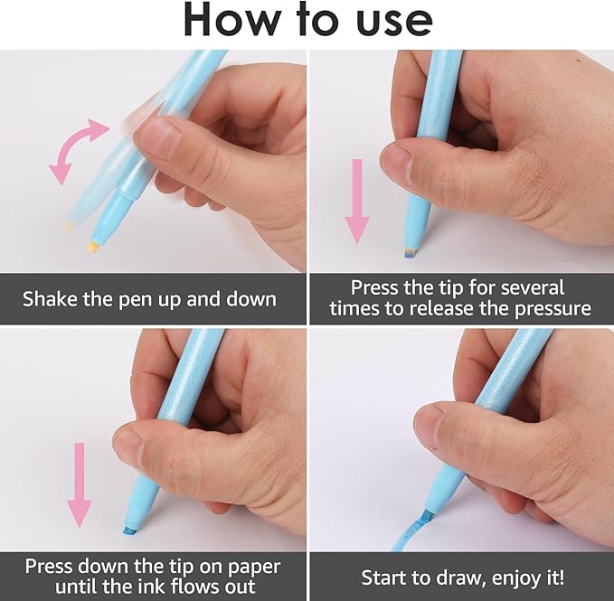 Glitter Highlighters,8Pack Metallic Colors Chisel Tip,Aesthetic Cute Highlighters Assorted Colors for School, Cute Markers for Journaling Planners Books Notes