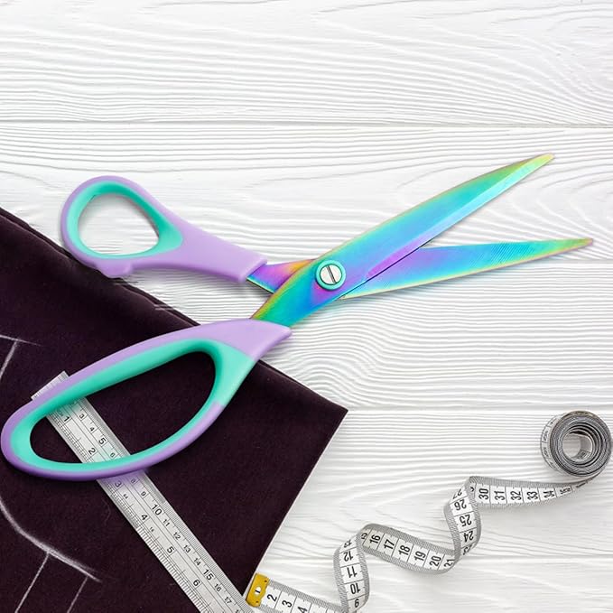 3PCS Purple Craft Scissors, Sharp Tailor,Multi-Purpose Titanium Blade,Soft and comfortable grip, Multipurpose Fabric Scissors Set, Great for Craft, Sewing, Arts, School and Home Supplies.
