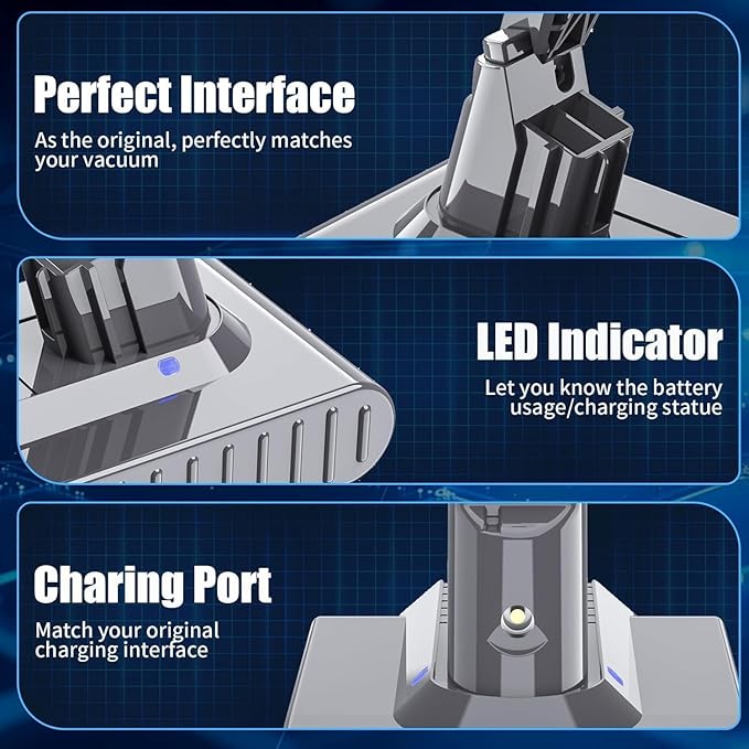 Bonacell Upgarded 7.0Ah Li-ion Replacement for Dyson V7 Compatible with Dyson SV11 V7 Motorhead Animal Trigger HEPA Absolute Handheld Vacuum Cleaners