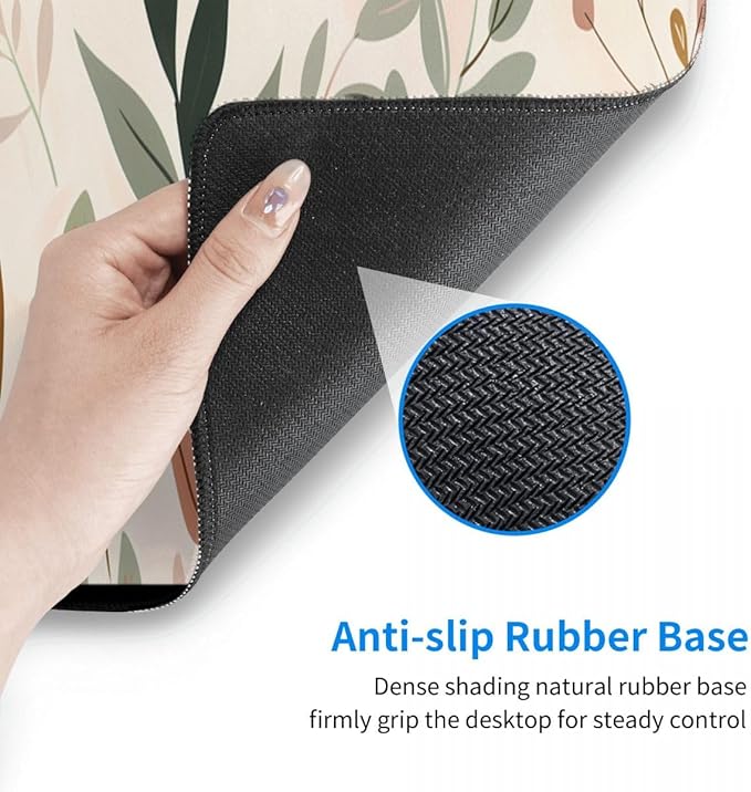 Desk Pad,Office Desk Mat 31.5"×11.8" Large Gaming Mouse Pad,Durable Extended Computer Mouse Pad,Waterproof Thick Big Mouse Pads with Non-Slip Rubber Base Office Home Abstract Boho Leaves