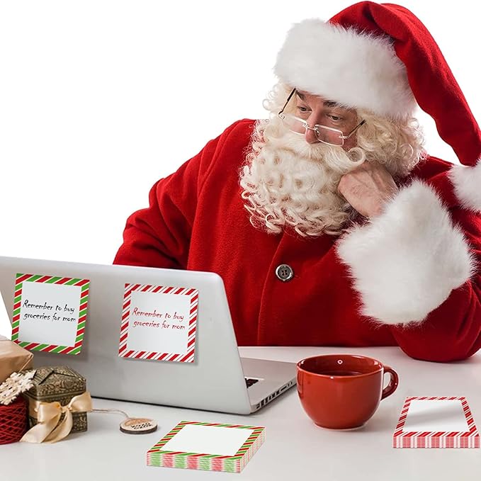 18 Pieces Christmas Sticky Note Christmas Candy Note Pads 900 Pieces of Christmas Notepad Self Adhesive Notebook Removable Memo Pads, 50 Sheets Each for Christmas School Office Home Presents