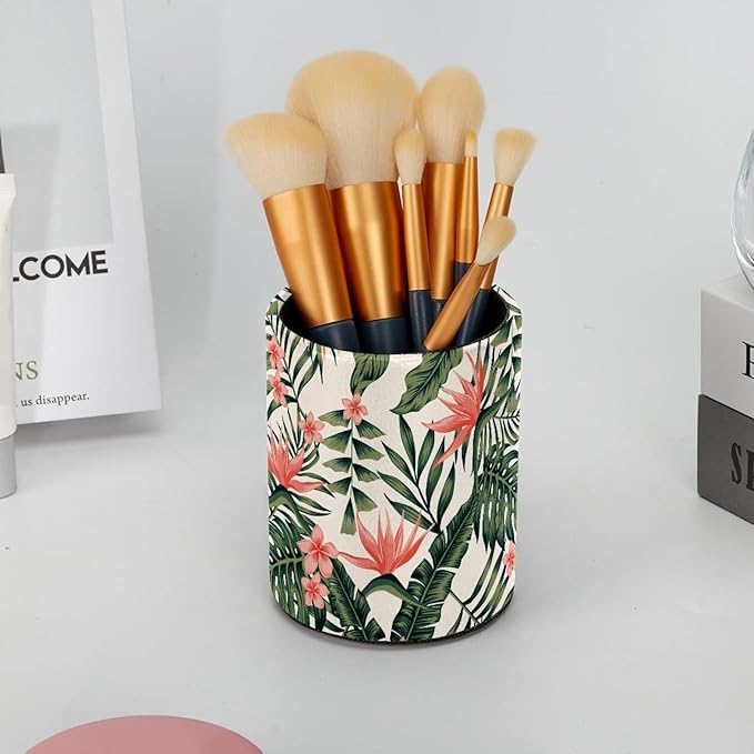Pen Holder Tropical Leaf Pencil Holder for Desk Makeup Organizer Office Supplies for Home,Kids and School