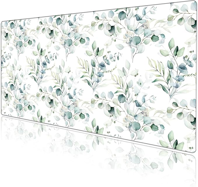 Floral Mouse Pad Protector, Stitched Edges, Large Office Mat, Non-Slip Blotter, Laptop Desk Pad, Flower Writing Pad for Home and Office (XXL)