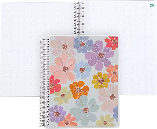Erin Condren 8.5" X 11" Spiral Bound Dot Grid Notebook - Colorful Cosmos, 160 Dot Grid Page Note Taking & Writing Notebook, 80 Lb, Thick Paper, Stickers Included