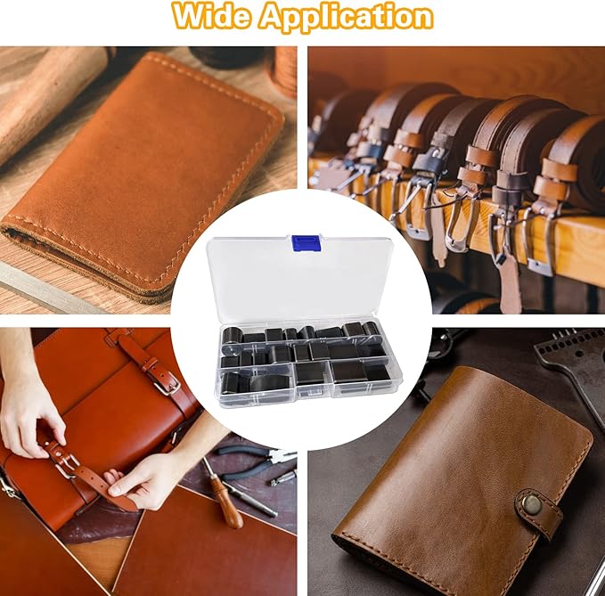 40 Pieces Leather Hole Punch Tool, Multiple Shapes Hole Punch Set for Belts, Leather Cutting Dies Kit with Storage Case & Mat, Hollow Punch Cutter Tool for Handmade DIY Crafts