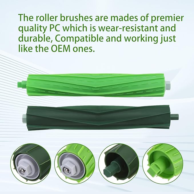 2 Set of Roller Brush & 10 Filters & 4 Mop Pads & 10 Side Brushes Replacement Parts Accessories Compatible with iRobot Roomba Combo J7+, Combo J9+,Combo 10 MAX Robot Vacuum Cleaner
