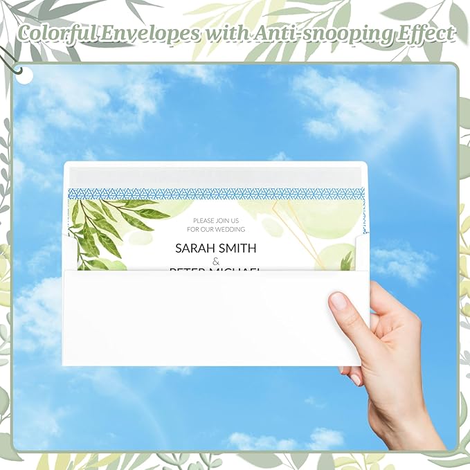 Mulbozy 50 Pcs White #10 Business Envelopes, Self Seal Standard Envelopes, Peep-proof Business Mailing Envelopes for Office, Checks, Letters, Invoices, Statements, Wedding, Size 4-1/8 x 9-1/2 inch