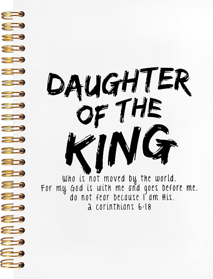 BearCake Prayer Journal for Woman,Christian Bible Journal,Christian Gifts for Women, Bible Notebooks for Note Taking, Daughter of the King,Spiral bible Notebook 5.5x8.3