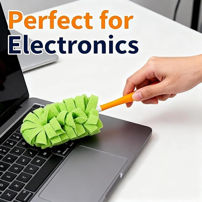 360° Electrostatic Duster Refills — The Sustainable Choice for a Dust-Free Home, Washable & Reusable, High-Density Microfiber, Fits Most Standard Duster Handles (6PCS)