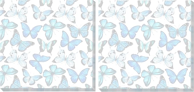 2 Pack Sticky Notes 3x3 Inches, Bright Cute Strong Sticking Power, Easy to Post for Home, Office, 80sheets/Pads, Blue Butterfly