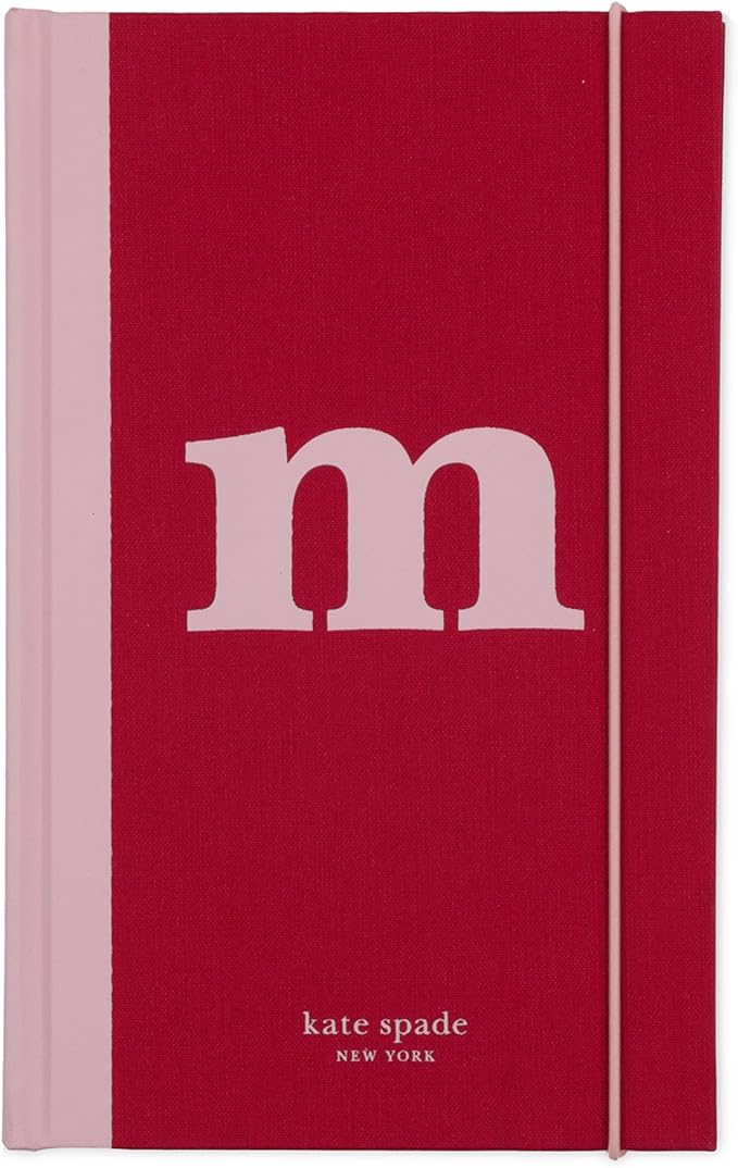 kate spade new york Just Mine Notebook Journal, Monogram Cloth Hardcover Journal, 8.25" x 5.25", Diary Includes 168 Lined Pages, (M)