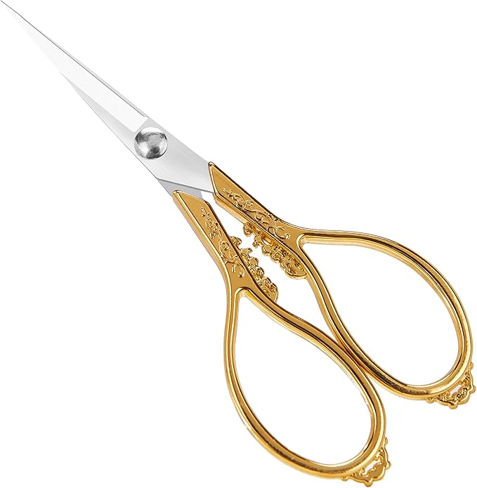 Mini Embroidery Scissors - Vintage European Style, Stainless Steel for Art Work DIY Tools, Small, Gold