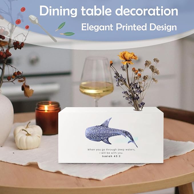 SNNDER Whale Shark Christian Single Pen holder for Desk, Christian Gifts for Women Men, Inspirational Bible Verses Isaiah 32:2 Fountain Pen Holder for Home Office Desk Accessories