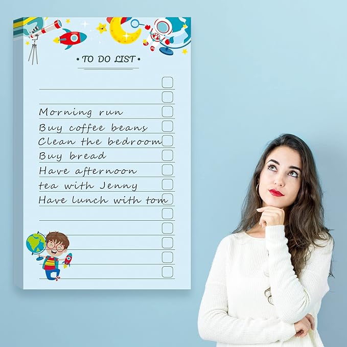 300 Sheets to Do List Notepad Daily Checklist Sticky Notes Cute Undated Memo Pad Color Block to Do Note Pad Weekly Plan Agenda and Organizer Planners for College(School Style,3.14 x 5.11 Inch)