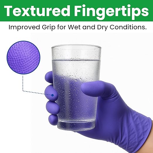 SafeWay Nitrile Gloves, 200 Ct, Small, Powder-Free, Latex-Free, All-Purpose, Professional Disposable Gloves with Textured Fingertips for Medical Use, Food Prep, Cleaning, Tattoo & More