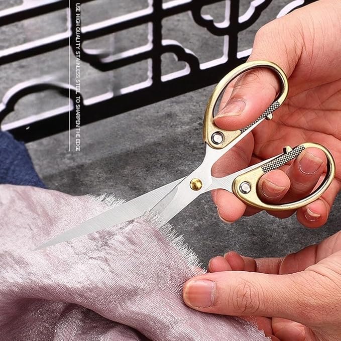 6.3" All Stainless Steel Office Scissors,Ultra Sharp Blade Shears,Sturdy Sharp Scissors for Office Home School Sewing Fabric Craft Supplies Multipurpose Scissor Brassy
