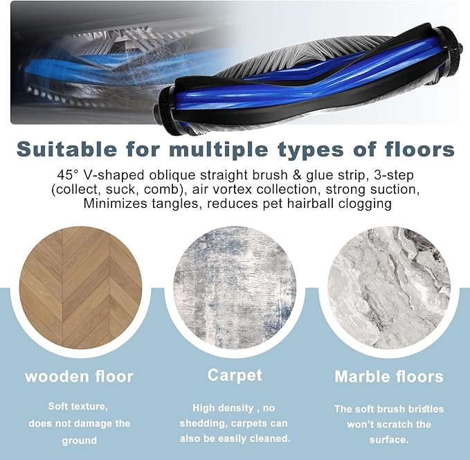 Homruich Main Brush Accessories for Ecovacs T50 Max Pro Omni and X9 Pro Omni Robot Vacuum Cleaner, T50 Max Pro Omni Replacement