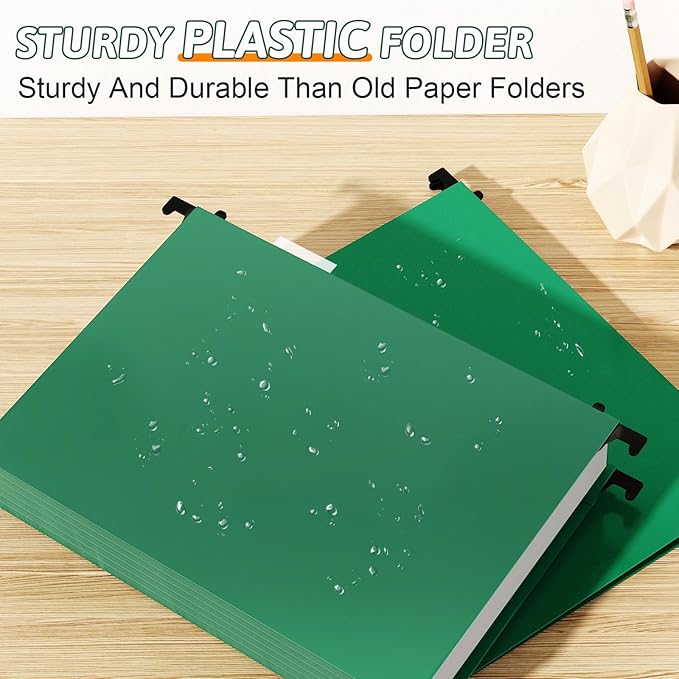 Plastic Hanging File Folder Assorted Colors,Letter Size,12 Pack Reinforced Heavy Duty Hang Folders,Sturdy File Cabinet Folders,Hanging File Folders with Tabs,for Home and Office File/Documents