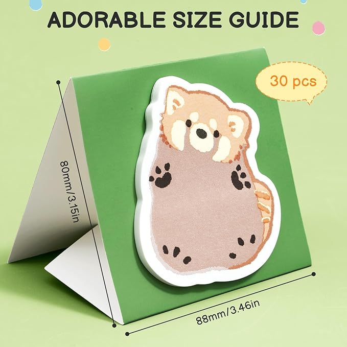 M&G Puffy Animal Sticky Notes, 4 Pads 120 Sheets, 3 x 2 Inch Cute Cartoon Memo Pads, Foldable Stand Self-Stick Notes for School Office Home