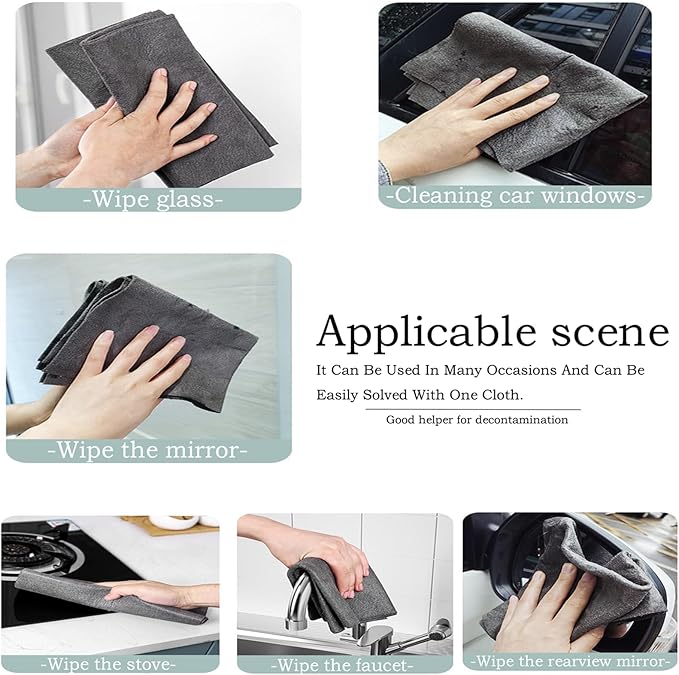 10 Pcs 11×11 Inches New Real Magic Cloth Thickened Magic Cleaning Cloth Microfiber Magic Cleaning Cloth for Mirror, Glass, Window,Cars