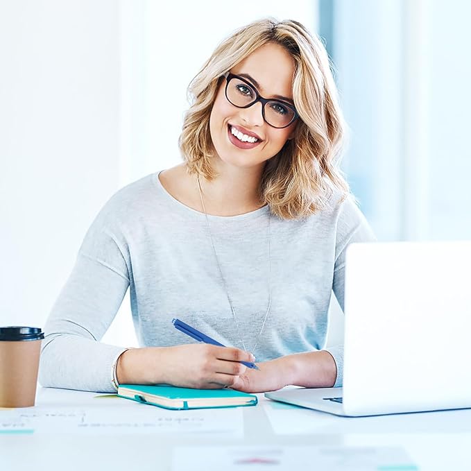 WY WENYUAN Pens Bulk, 30-Pack Blue Ballpoint Pens (1.0mm Medium Point) - Smooth Writing No-Smear Click-Type Bulk Pens for School,Corporate,Journals