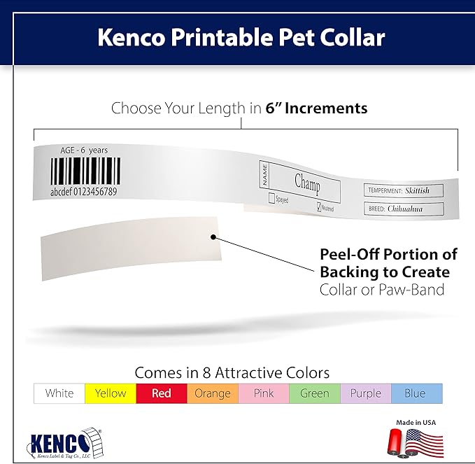 Printable Pet Collars Compatible with Various Printers and Software (Orange)