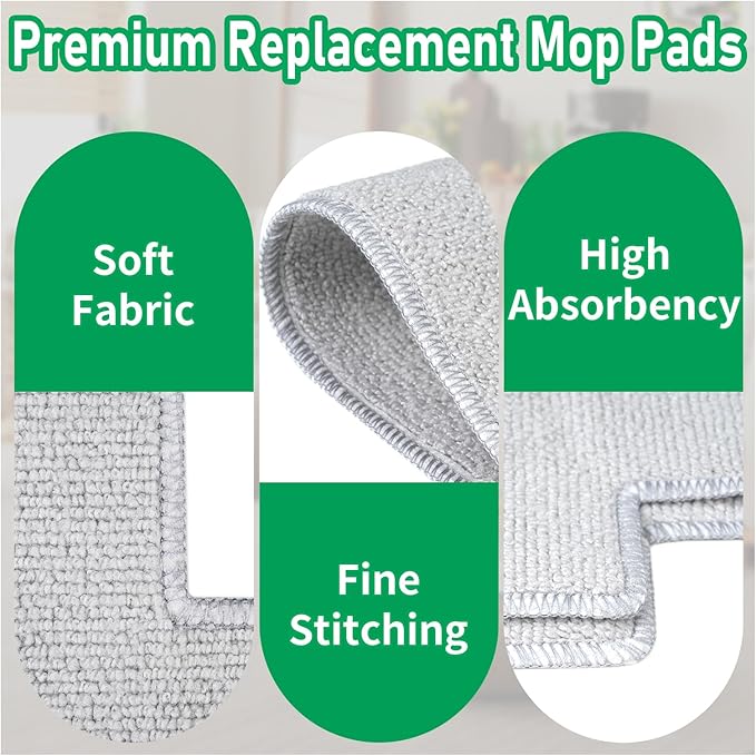 Klypticfit Winbot W2 Pro Replacement Mop Pads - 12 Pcs Washable & Reusable Cleaning Cloths Compatible with Ecovacs Winbot W2 Omni, W1 Pro, W2 Pro Window Vacuum Cleaner Robot