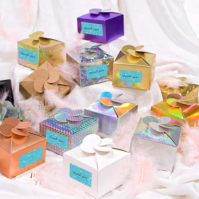 2.25"x1.25" Holographic Thermal Labels Stickers, Glitter Direct Thermal Printer Labels, Waterproof Self-Adhesive Address Shipping Label Stickers, 300 Sheet/ 1 Roll, Holographic Shiny Blue