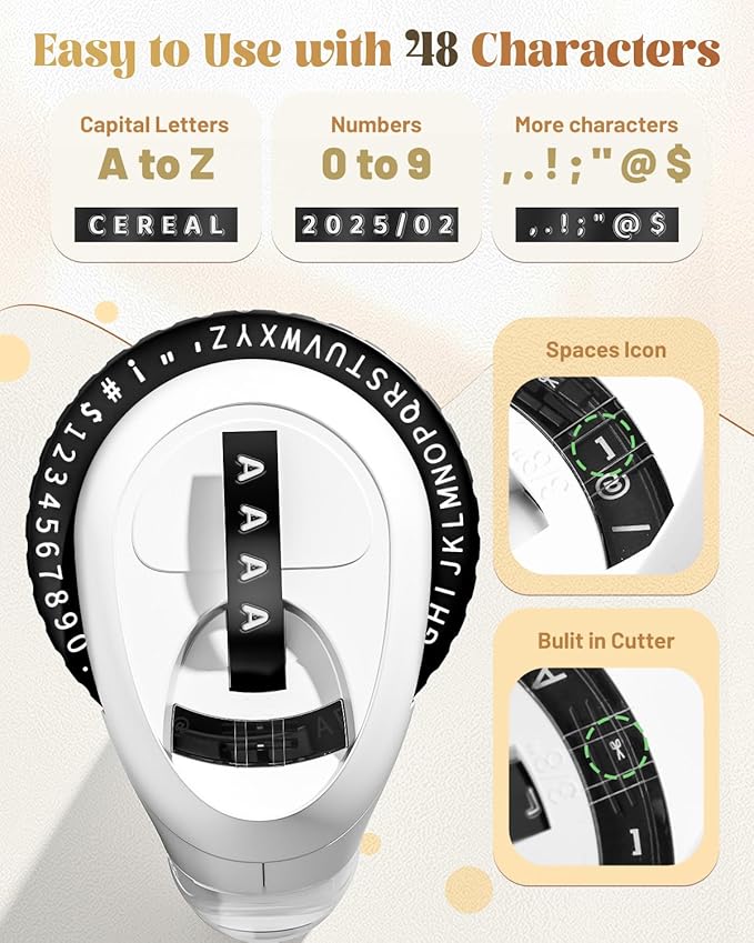 Embossing Label Maker Machine, 10-Roll Color 3D Embossed Tapes, Retro Vintage Label Maker, Old School Manual Embosser for Home DIY Crafts & Scrapbook Supplies