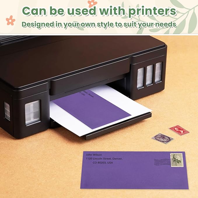 Colorful #10 Business Envelopes Self Seal 50 Pack, Colored Envelopes Letter Size, Standard Mailing Envelope for Office, Checks, Letters, Invoices, Statements, Wedding, 4-1/8 x 9-1/2 inch